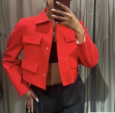 Buy Red Woman Ladies Stylish Formal Blazer Jacket Size M • 32.99£