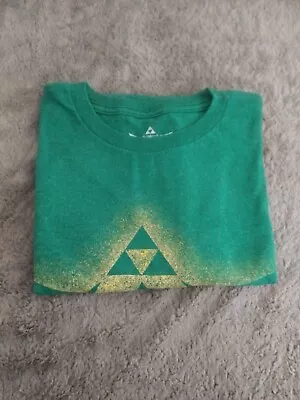 Buy The Legend Of Zelda Skyward Sword Green Triforce T Shirt Size L Large Tee • 9.49£