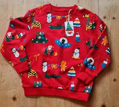 Buy BNWT Next Boys Red Christmas Jumper Sweatshirt Age 6-7 Years • 10£