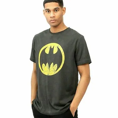 Buy Official DC Comics Mens Batman Circle Vintage Wash T-shirt Black Sizes S - XXL • 13.99£