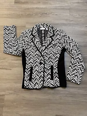 Buy Chico’s Black And White Stylish Jacket Size O Pucker Material W Black Accents! • 7.89£
