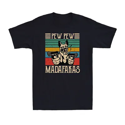 Buy Pew Pew Madafakas Funny Cool Belgian Shepherd Malinois Dog Vintage Men's T-Shirt • 15.99£
