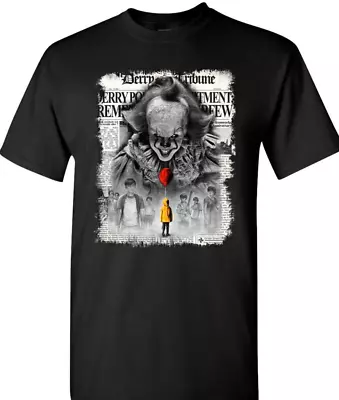 Buy Pennywise Newspaper Men's Ladies T Shirt Halloween Black • 14.99£