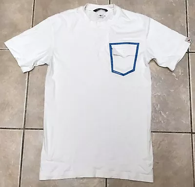 Buy One True Saxon Short Sleeve Pocket T-shirt Medium White Blue • 3£
