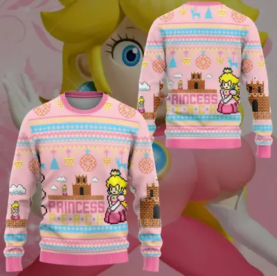 Buy Super Mario Princess Christmas Ugly Sweater, Super Mario Characters 3D • 38.83£
