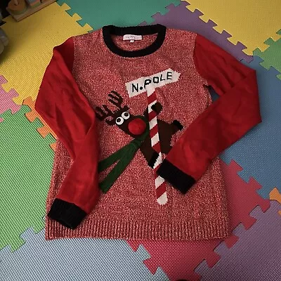 Buy Next Ladies Red Rudolph Christmas Jumper Size 6 • 10£