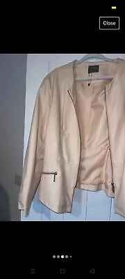 Buy Pale Pink Oasis Faux Leather Jacket 20 Perfect Condition • 22£