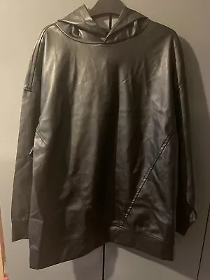 Buy Threadbare Black Faux Leather Hooded Jacket 16/18 • 26.66£