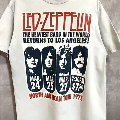 Buy Led-Zeppelin North America Tour Band Shirt, Led-Zeppelin Tour 1975 • 36.87£