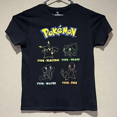 Buy Pokémon 2016 Starters Shirt Size M Gen 1 Pikachu Charmander Bulbasaur Squirtle  • 17.53£