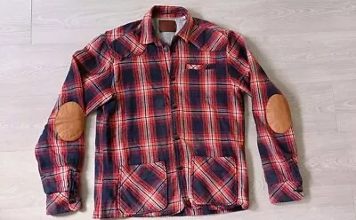 Buy Scotch & Soda Mens Flannel Shirt Jacket Red Blue Plaid Shacket LARGE • 38£