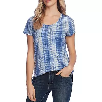 Buy Vince Camuto Womens Blue Tie-Dye Scoopneck Tee T-Shirt Top XS  5766 • 2.36£