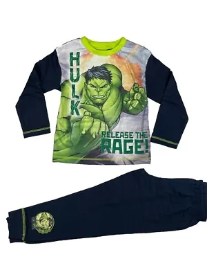 Buy Official Boys Marvel The Hulk Pyjamas Pajamas Pjs Kids Children's Age 5 6 8 10 • 7.99£