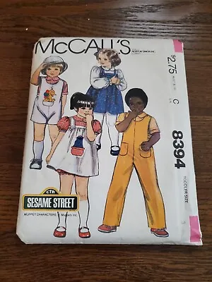 Buy Vtg McCall's 8394 Sesame Street Size 3 Child Clothing Patterns CUT COMPLETE  • 7.55£