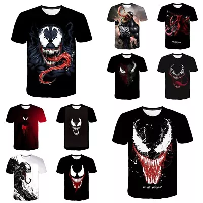 Buy Kids Adults 3D Venom T-shirt Casual Short Sleeves Tee Pullover  Top Xmas Gift • 6.38£