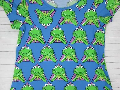 Buy Kermit The Frog Lularoe T Shirt Top M Long Tunic Geometric Triangle Blue Purple • 11.34£