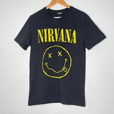Buy (Size: M) Nirvana Women's Fit Black Logo T-Shirt Grunge Music Pep & Co • 5.99£