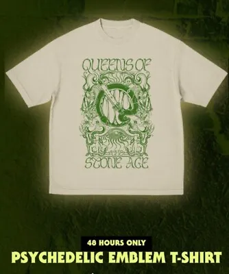 Buy Queens Of The Stone Age T-Shirt L  Psychedelic Emblem  QOTSA Large Limited Nero • 32£