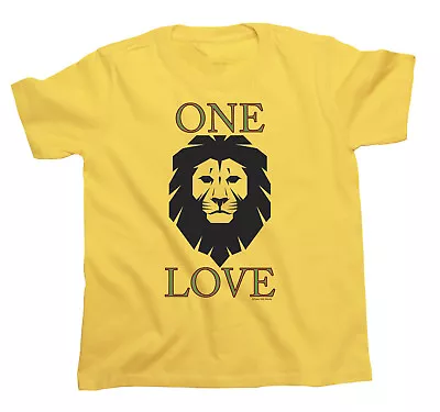 Buy One Love Kids ORGANIC Cotton T-Shirt Unisex Lion Jamaica Reggae Dance Music Eco • 7.78£