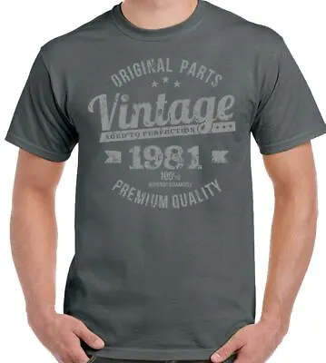 Buy 43rd Birthday T-Shirt 1981 Mens Funny Distressed 43 Vintage Year Premium Quality • 10.99£