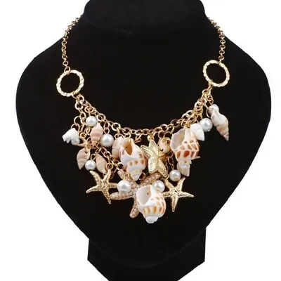 Buy Ocean Shell Pearl Necklace Jewellery Gift Idea Beach Starfish Sea Mermaid • 5.39£