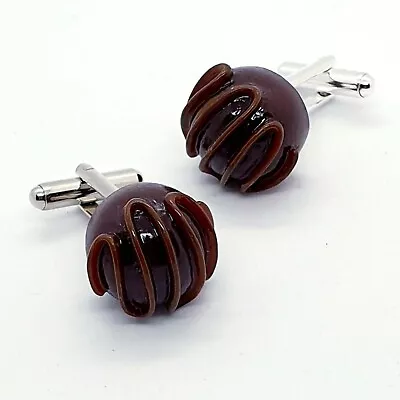 Buy Handmade CHOCOLATE CUFFLINKS Unique MINIATURE Food Jewellery CUFFS Accessories • 9.99£