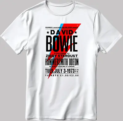 Buy David Bowie Poster Vintage Music Short Sleeve W/B  T Shirt C053 • 10.20£