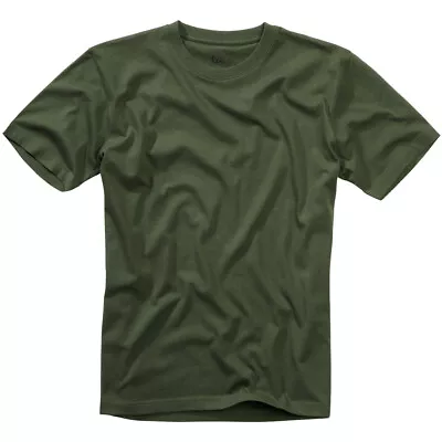 Buy Brandit T-shirt Top Simple Casual Gym Short Sleeve Mens Plain Crew Neck Olive • 13.95£