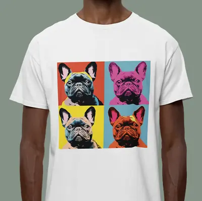 Buy Frenchie T Shirt | French Bulldog | Dog T Shirt | Pop Art | Warhol | Unisex • 12.95£