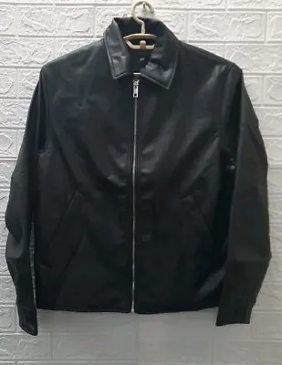 Buy New H&M Faux Leather Full Zip Jacket Black Size Medium • 75.77£
