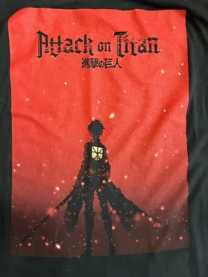 Buy VTG - Attack On Titan Anime Silhouette On Red Gradient Racer Back T-Shirt Size S • 11.40£