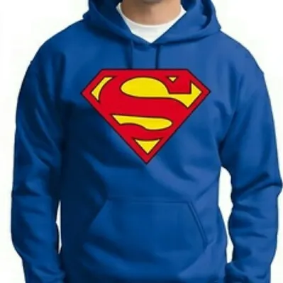 Buy Blue Superman Logo Hoodie - DC Comics Originals - Brand New, Hooded Top Size 2XL • 23.48£