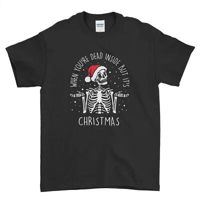 Buy Funny Christmas T-shirt When You're Dead Inside But It's Christmas Santa Skull • 14.99£