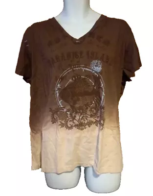 Buy Burton - Brown/ Multi V-Neck Short Sleeved T-Shirt Size X X L • 3.30£