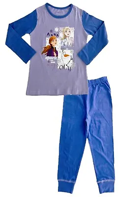 Buy Disney Frozen Girl's Pyjamas, 100% Cotton Anna, Elsa, Olaf, 4-10 Yrs, Xmas Gift • 7.99£