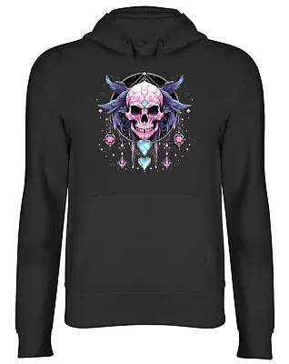 Buy Skull Dream Catcher Hoodie Mens Womens Crystal Pink Wing Gothic Top Gift • 17.99£