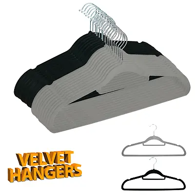 Buy Coat Clothes Clothing Hangers Velvet Velour Non Slip Flocked Trouser Hangers New • 39.95£
