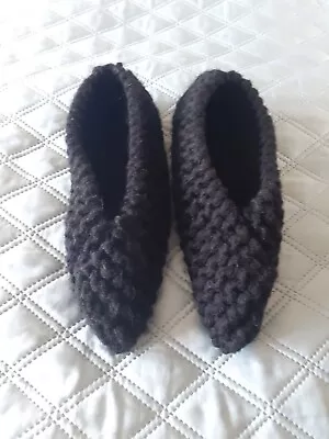 Buy Witches Pointy Black Wool Slipper Socks NenaKnit Etsy UK 5.5 RRP £49 Used Once • 9.99£