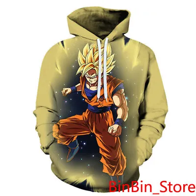 Buy Mens Anime DBZ Super Saiyan1 Goku Coat Hoodie Sweatshirts Pullover XXS-6XL • 27.59£