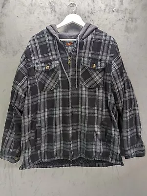 Buy Walnut Creek Flannel Shirt Jacket Size Large Hood Fleece Lined Workwear Outdoor • 12.95£