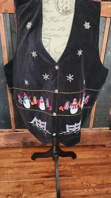 Buy Victoria Jones Holiday Vest-Christmas Santa's Women's 2X • 7.72£