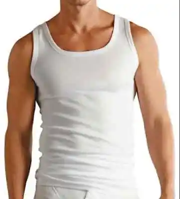 Buy Mens Vests 100% Cotton Tank Top Training  Summer Gym Size S-2xl Top Pack Plain • 2.90£