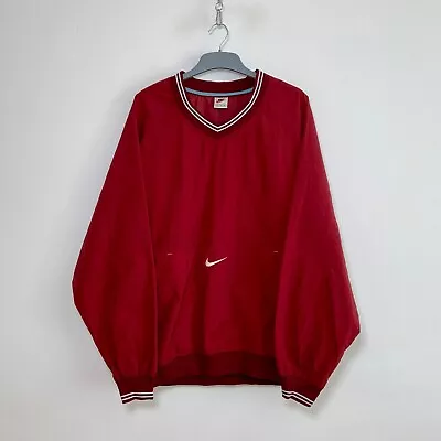Buy Vintage Nike Long Sleeve Windbreaker Jacket Pullover Burgundy Size XL • 34.99£