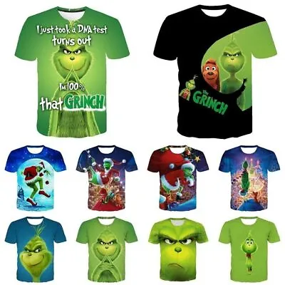 Buy Unisex How The Grinch Steal Christmas Short Sleeve T-Shirt Tee Top Xmas Gifts UK • 9.99£