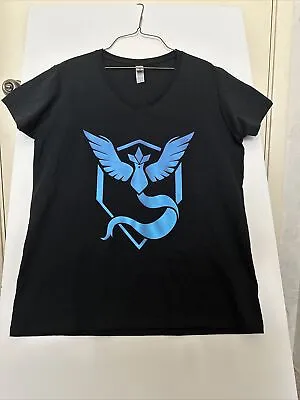 Buy Pokemon Go Team Mystic Women's Large Black T Shirt • 12.28£
