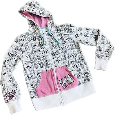 Buy Disney Parks Zip Up Hoodie Mickey Mouse Comic Strip Women’s XS Or Girls Pink • 18.24£