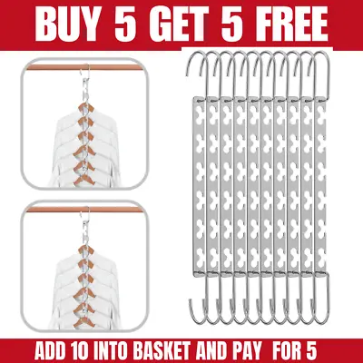 Buy Space Saver Saving Metal Magic Hanger Clothes Closet Coat Wonder Organizer Hooks • 2.25£