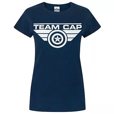 Buy Captain America Womens/Ladies Civil War Team Cap T-Shirt NS4256 • 14.15£