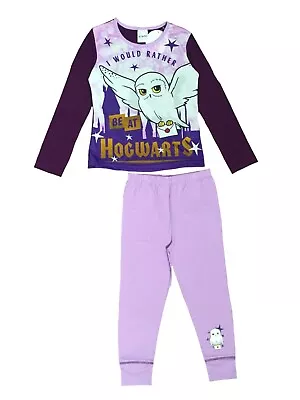 Buy Girls Pyjamas Harry Potter Owl Hedwig Size 5 6 7 8 9 10 11 12 13 14 Purple Long • 7.99£