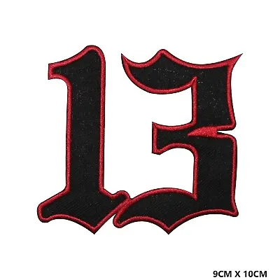 Buy Lucky 13 Biker Words Slogan Letters Logo Embroidered Sew/Iron On Patch Patches • 2.49£